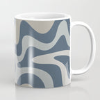 Liquid Swirl Abstract Pattern in Blue Gray Coffee Mug Gallery Image 1