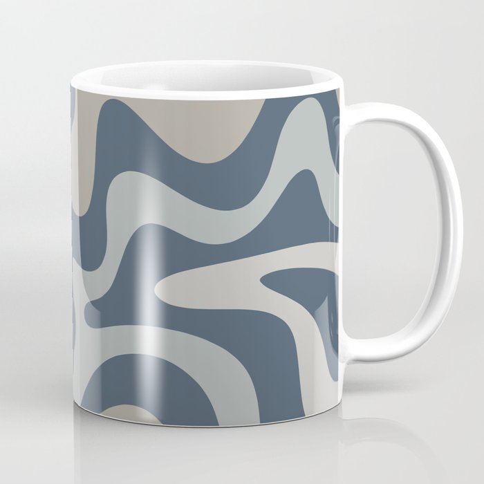 Liquid Swirl Abstract Pattern in Blue Gray Coffee Mug Gallery Image 1