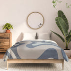 Liquid Swirl Abstract Pattern in Blue Gray Comforter Gallery Image 3