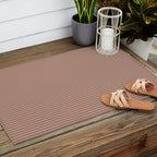 Fine Stripes Narrow Vertical Stripe Pattern in Mocha Brown Monochrome Outdoor Rug Gallery Image 2