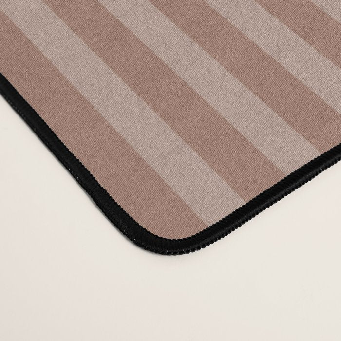 Fine Stripes Narrow Vertical Stripe Pattern in Mocha Brown Monochrome Desk Mat Gallery Image 4
