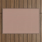 Fine Stripes Narrow Vertical Stripe Pattern in Mocha Brown Monochrome Outdoor Rug Gallery Image 1