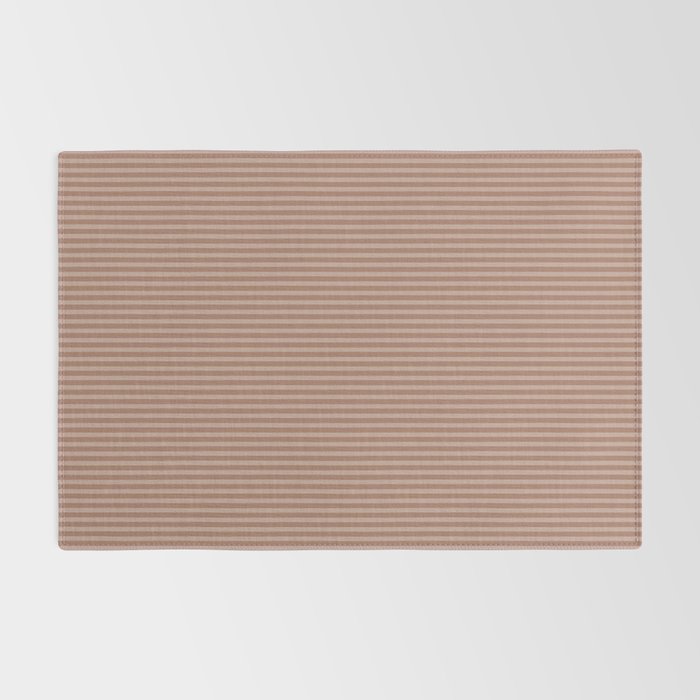 Fine Stripes Narrow Vertical Stripe Pattern in Mocha Brown Monochrome Rug Gallery Image 2