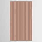 Fine Stripes Narrow Vertical Stripe Pattern in Mocha Brown Monochrome Tablecloth Gallery Image 2
