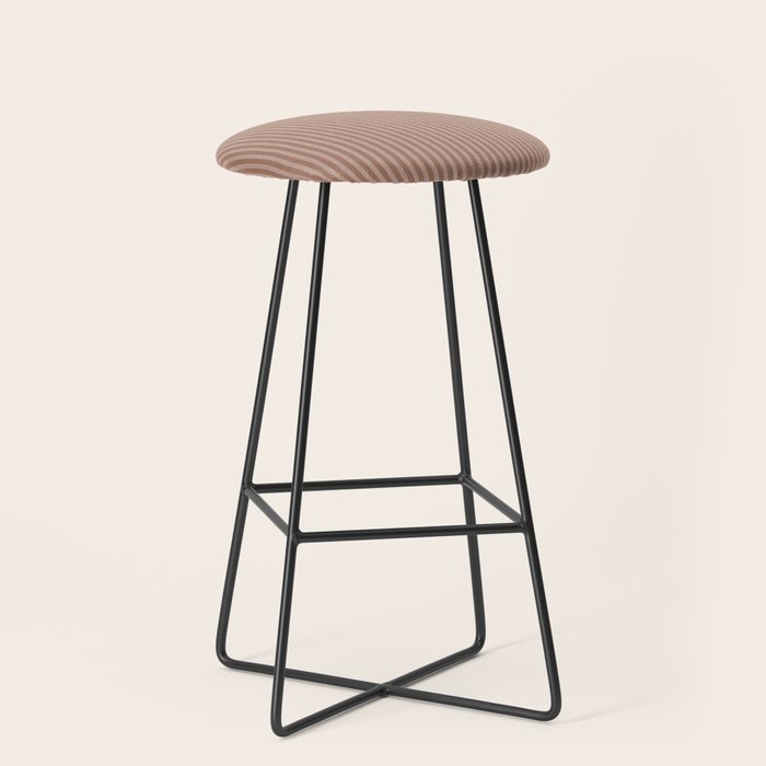 Fine Stripes Narrow Vertical Stripe Pattern in Mocha Brown Monochrome Stool Gallery Image 1