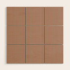 Fine Stripes Narrow Vertical Stripe Pattern in Mocha Brown Monochrome Wood Wall Art Gallery Image 1