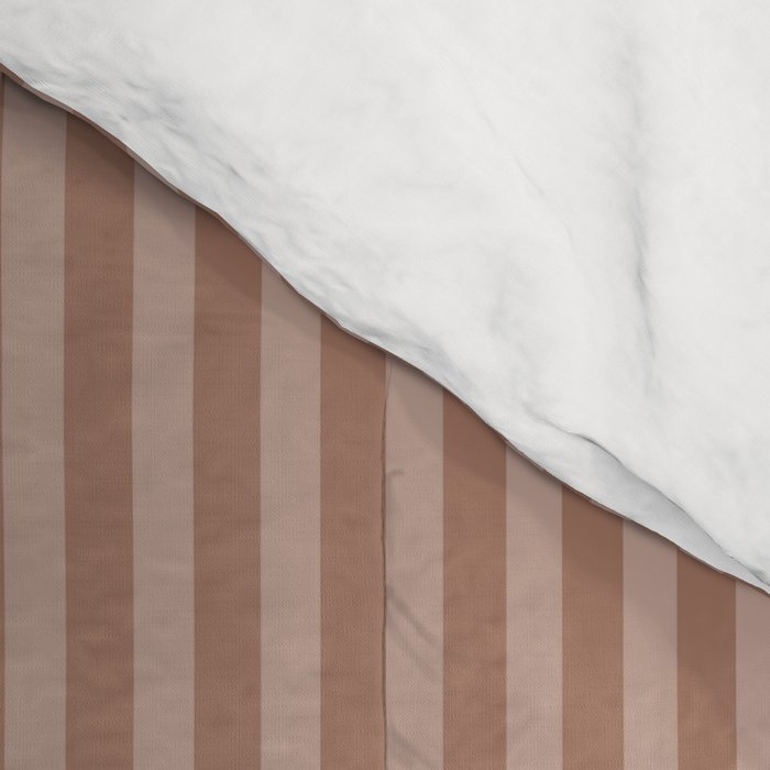 Fine Stripes Narrow Vertical Stripe Pattern in Mocha Brown Monochrome Comforter Gallery Image 4