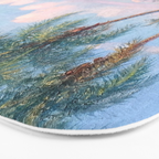 Waikiki Beach, Diamond Head, Oahu landscape painting by D. Howard Hitchcock Bath Mat Gallery Image 3