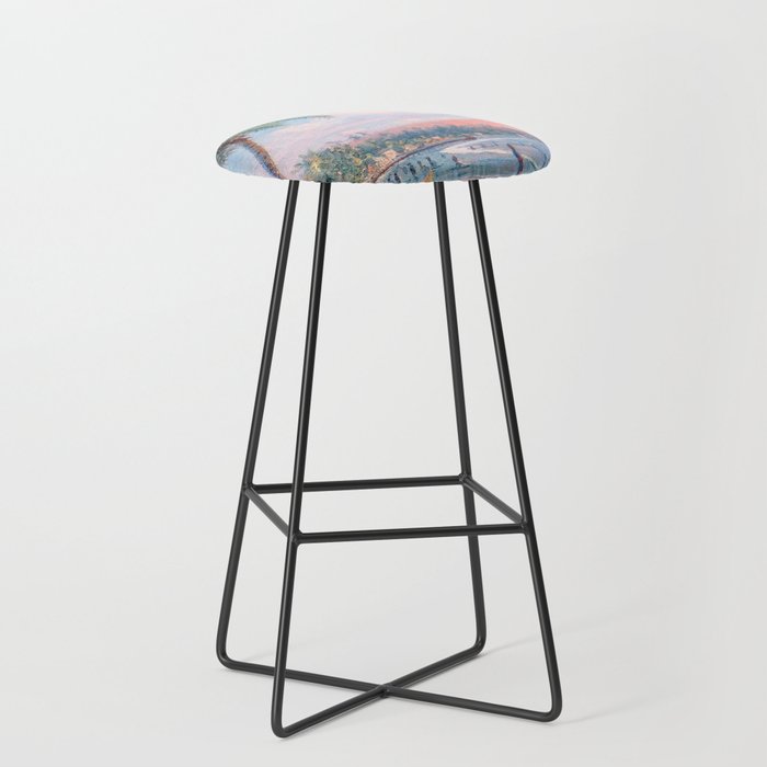 Waikiki Beach, Diamond Head, Oahu landscape painting by D. Howard Hitchcock Stool Gallery Image 1