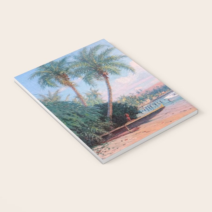 Waikiki Beach, Diamond Head, Oahu landscape painting by D. Howard Hitchcock Notebook Gallery Image 3