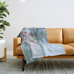 Waikiki Beach, Diamond Head, Oahu landscape painting by D. Howard Hitchcock Throw Blanket Gallery Image 1