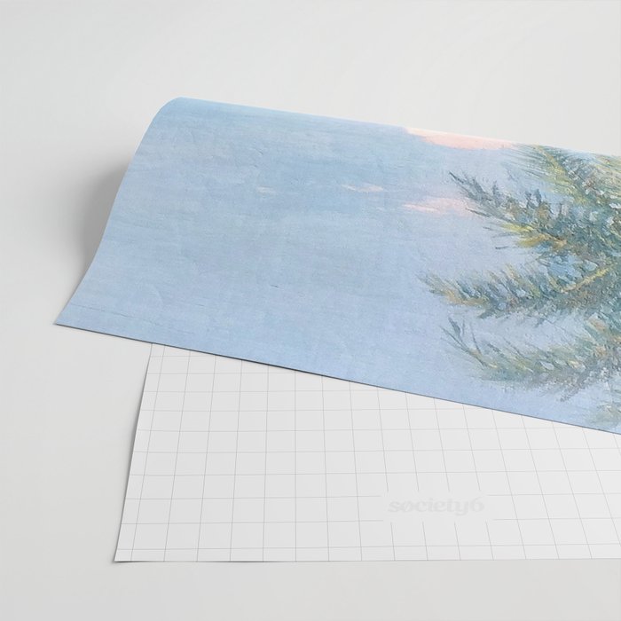 Waikiki Beach, Diamond Head, Oahu landscape painting by D. Howard Hitchcock Wrapping Paper Gallery Image 2