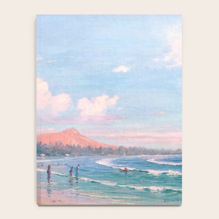 Waikiki Beach, Diamond Head, Oahu landscape painting by D. Howard Hitchcock Notebook Gallery Image 4