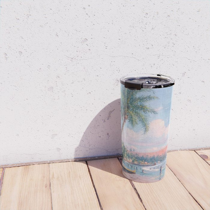 Waikiki Beach, Diamond Head, Oahu landscape painting by D. Howard Hitchcock Travel Mug Gallery Image 4