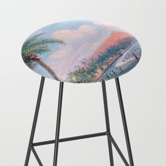 Waikiki Beach, Diamond Head, Oahu landscape painting by D. Howard Hitchcock Stool Gallery Image 2