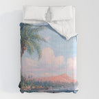 Waikiki Beach, Diamond Head, Oahu landscape painting by D. Howard Hitchcock Comforter Gallery Image 6