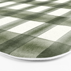watercolor plaid - dark green Bath Mat Gallery Image 3