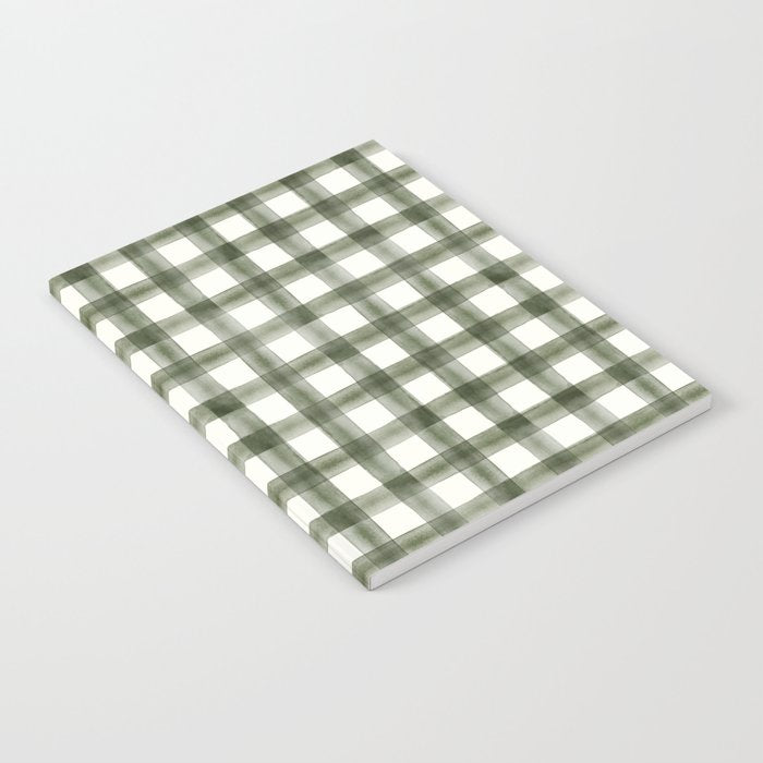 watercolor plaid - dark green Notebook Gallery Image 1