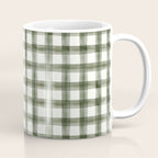 watercolor plaid - dark green Coffee Mug Gallery Image 1