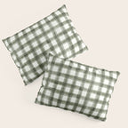 watercolor plaid - dark green Pillow Sham Gallery Image 3