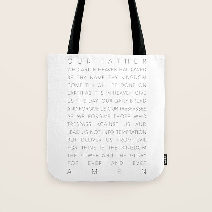 The Lord's Prayer White Tote Bag Gallery Image 1
