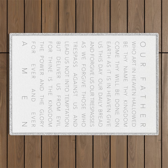 The Lord's Prayer White Outdoor Rug Gallery Image 1