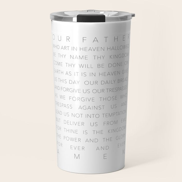 The Lord's Prayer White Travel Mug Gallery Image 1