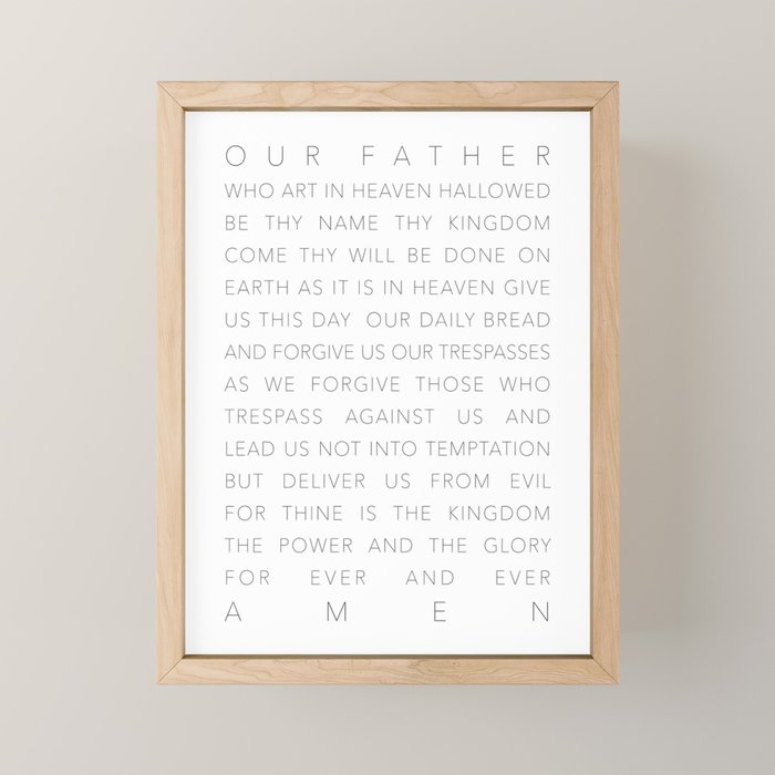 The Lord's Prayer White Mini Art Print Gallery Image 1