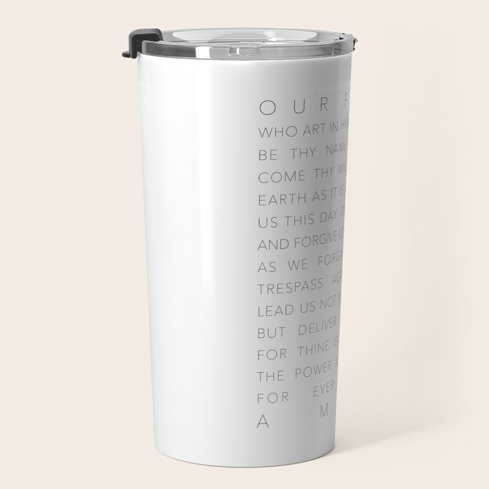 The Lord's Prayer White Travel Mug Gallery Image 3