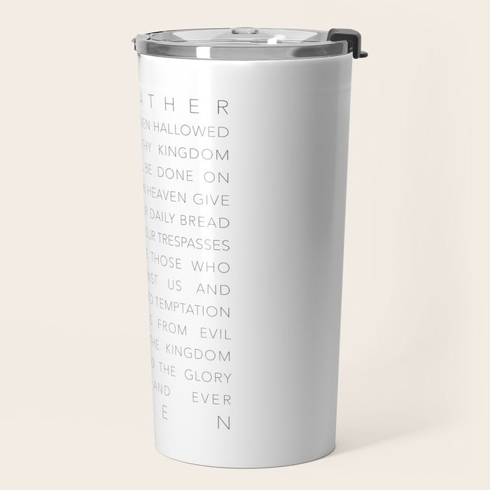 The Lord's Prayer White Travel Mug Gallery Image 2