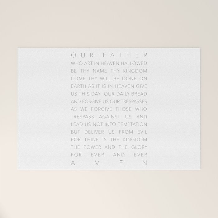 The Lord's Prayer White Welcome Mat Gallery Image 1