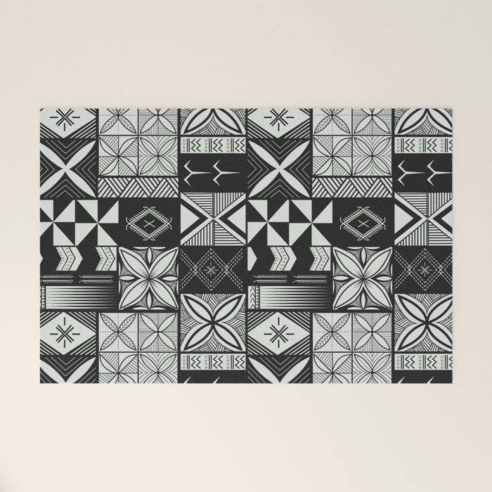 UrbanNesian Grey Maluelue Siapo and Tatau Welcome Mat Gallery Image 1