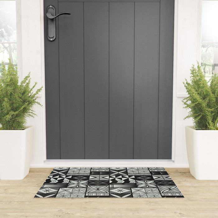 UrbanNesian Grey Maluelue Siapo and Tatau Welcome Mat Gallery Image 3