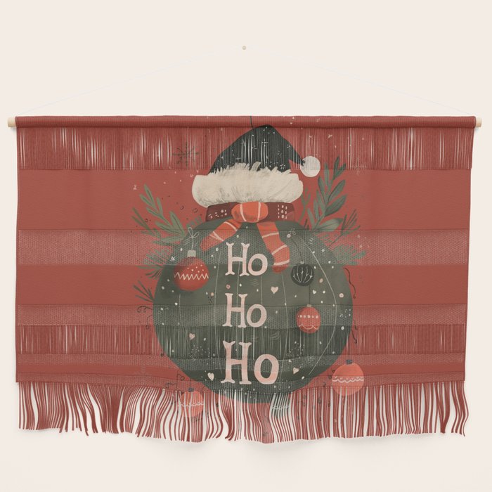 Festive Ho Ho Ho Bauble Red  Wall Hanging Gallery Image 1