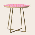 Retro Vintage 50s Starbursts Pattern in Orange and Bright Pink Side Table Gallery Image 1