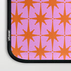 Retro Vintage 50s Starbursts Pattern in Orange and Bright Pink Laptop Sleeve Gallery Image 3