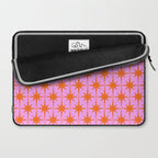 Retro Vintage 50s Starbursts Pattern in Orange and Bright Pink Laptop Sleeve Gallery Image 2