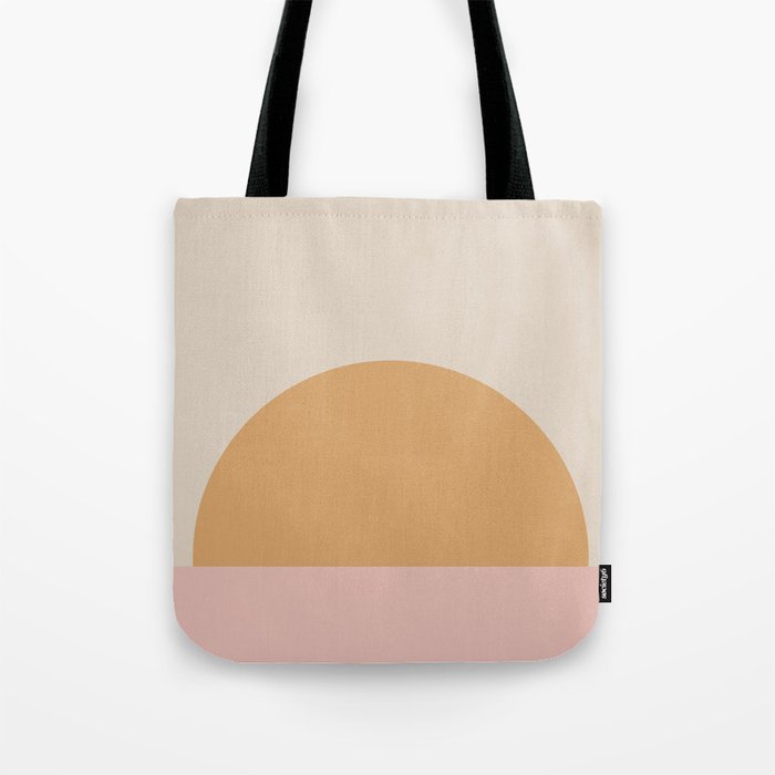 Minimal Sunrise Sunset - Earthy Neutral Tote Bag Gallery Image 1