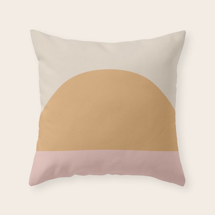 Minimal Sunrise Sunset - Earthy Neutral Throw Pillow Gallery Image 6