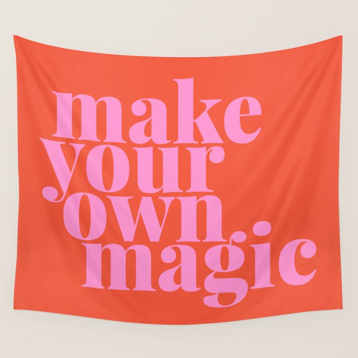 Make Your Own Magic | Pink and Orange Wall Tapestry Gallery Image 4
