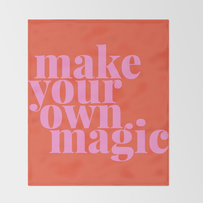 Make Your Own Magic | Pink and Orange Throw Blanket Gallery Image 2