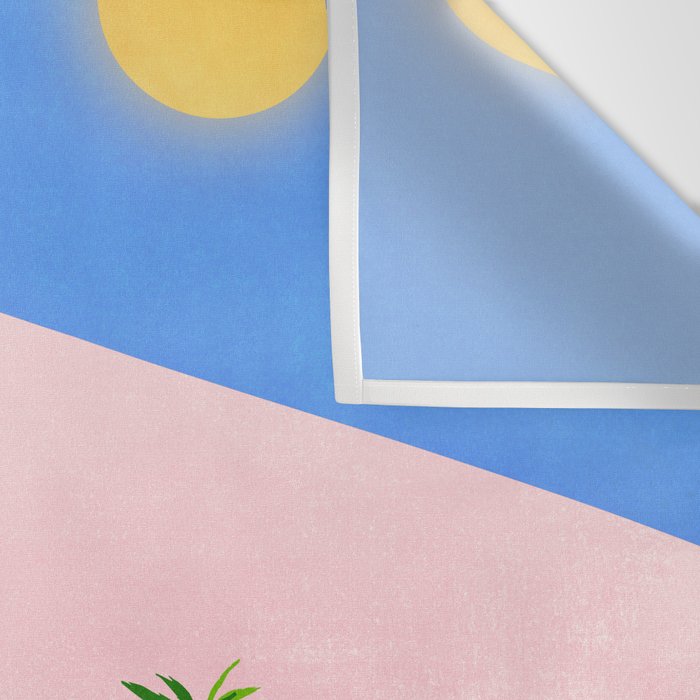 Belize Poolside Colorful Landscape Illustration Wall Tapestry Gallery Image 3