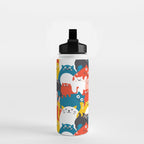 Silly Cats Crowd Pattern Water Bottle Gallery Image 2