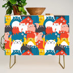 Silly Cats Crowd Pattern Credenza Gallery Image 1