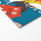 Silly Cats Crowd Pattern Welcome Mat Gallery Image 2