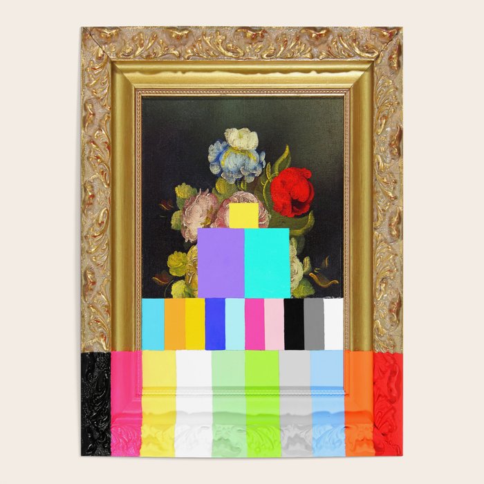 A Painting of Flowers With Color Bars Poster Gallery Image 1