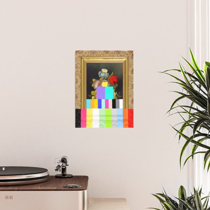 A Painting of Flowers With Color Bars Poster Gallery Image 2