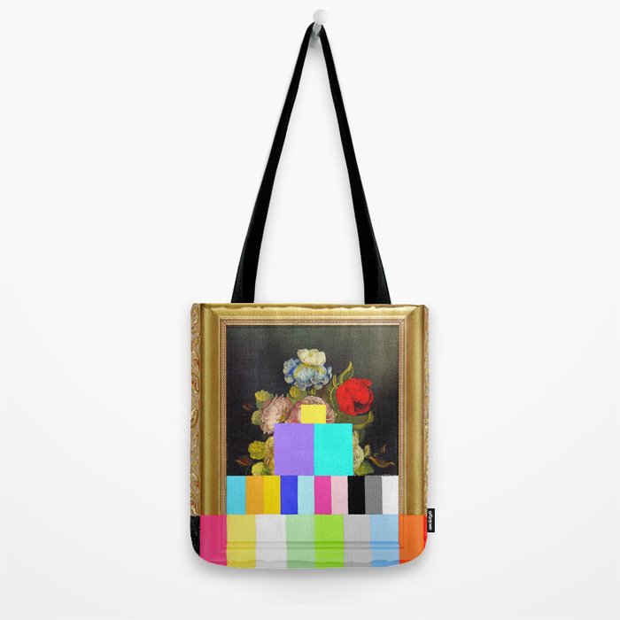 A Painting of Flowers With Color Bars Tote Bag Gallery Image 2