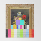 A Painting of Flowers With Color Bars Throw Blanket Gallery Image 2