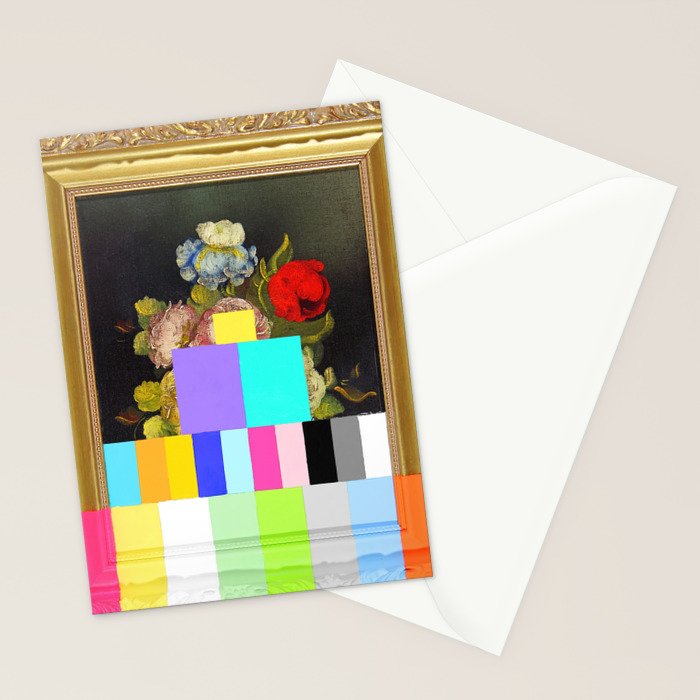 A Painting of Flowers With Color Bars Stationery Card Gallery Image 2